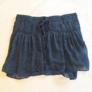 American Eagle Navy and Blue Dotted Skirt Size XS